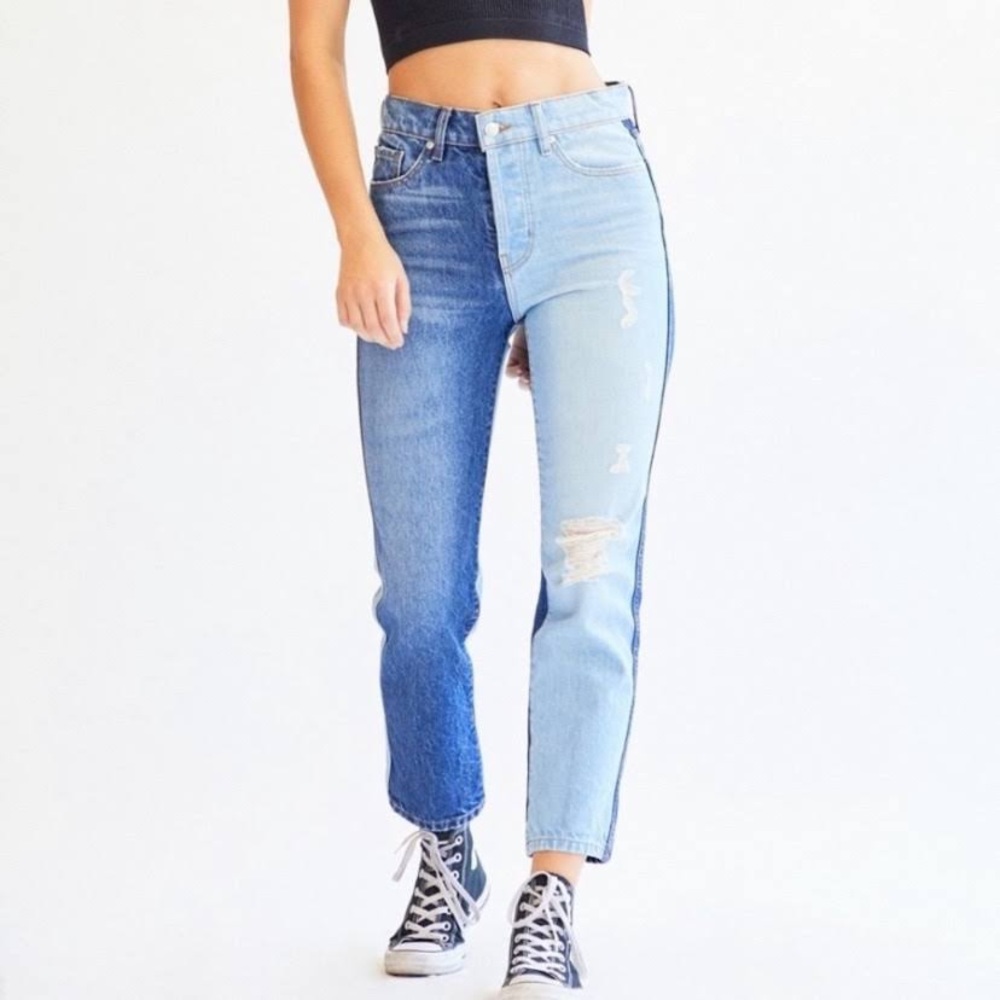 Revice Denim Two Tone Mom Jeans